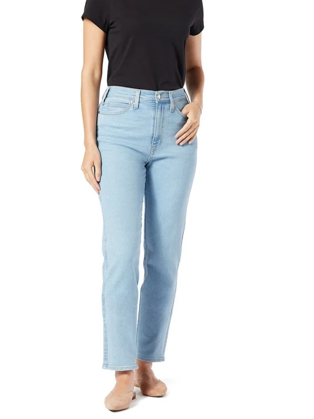 Levi Strauss Signature Heritage High-Rise Straight Light Wash Jeans